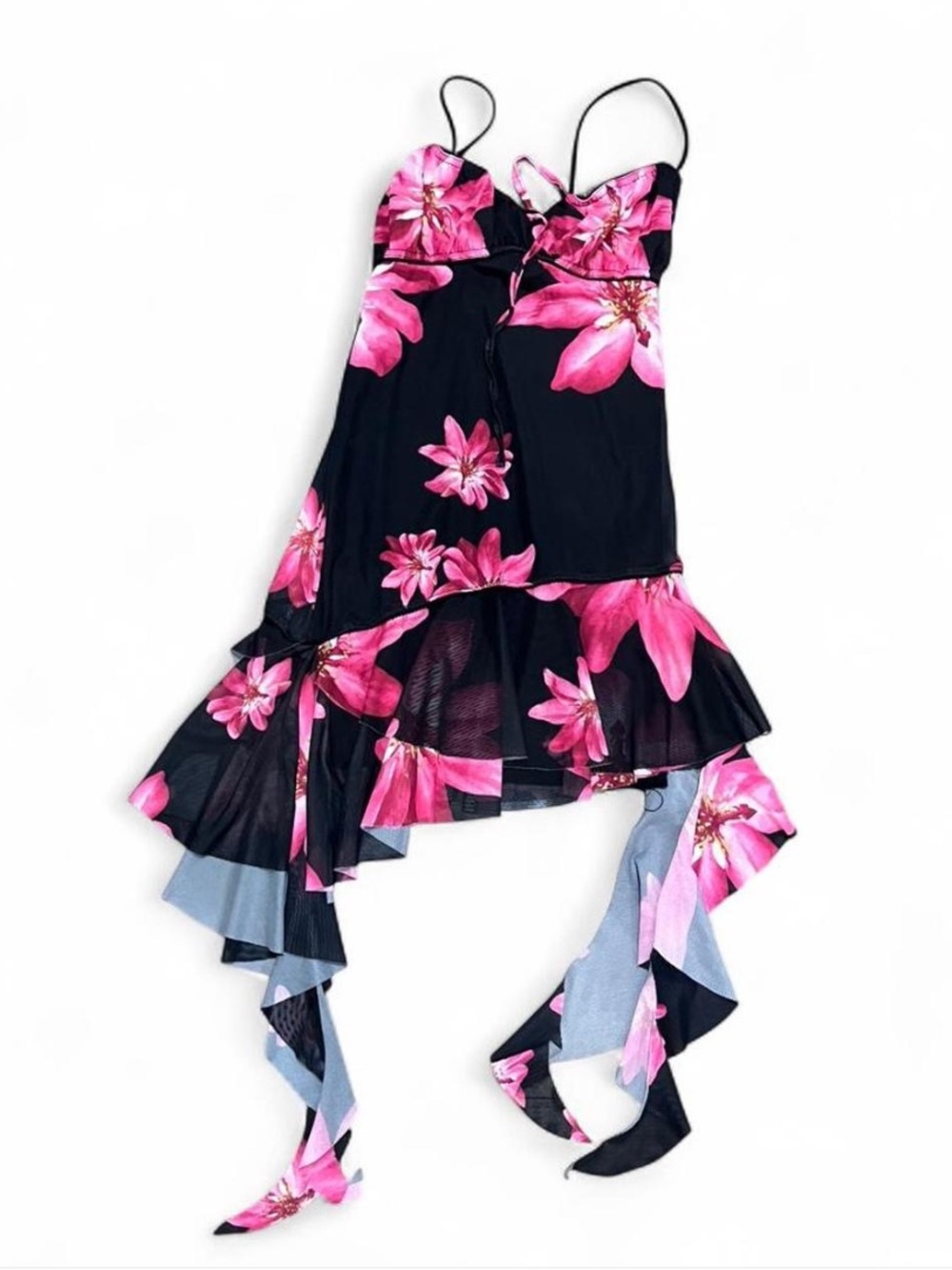 Forever 21 Black Sundress with Pink Floral Detail